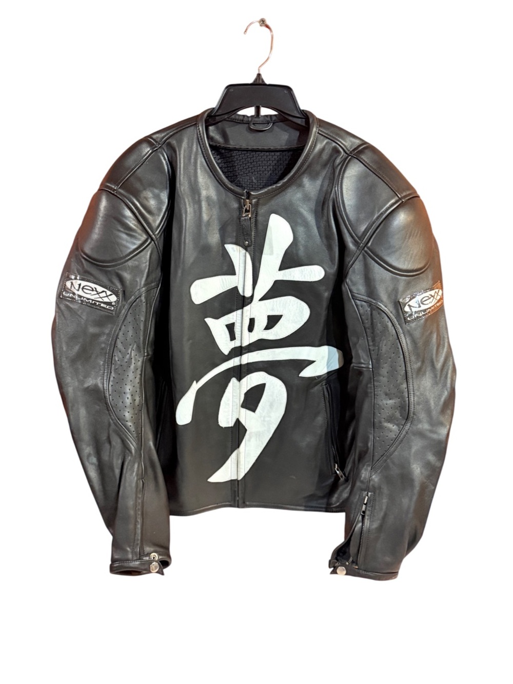 Nexx Black Leather Performance Jacket with White Graphic